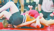 Aiden Jackman placed fourth in the 165 lb. weight class at the Ainsworth Invitational. Photos by Debb Gracey