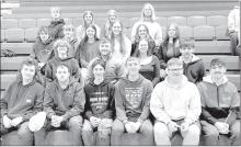 Students competing at the NECC Scholastics competition were back row (L to R): Kristofer Hitchcock, Jaylee Good, Tinley Buechle and Erick Hitchcock. Third row: Kaden Evans, Sam Titus, Payton Moody, Megan Jones, Gracyn Sisson and Addison Held. Second row: Jace Johnson, Witten Painter, Puridy Haley and Skylar Flageolle. Front row: Aiden Rowley, Branden Freudenburg, Ryan Kerrigan, Ben Clingman, David Cook and Braeyden Ziemba.