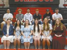 Twelve out of 22 graduates in the Ainsworth class of 2026 received scholarships. The seniors include (front row, left right): Madison Phares, Christina Fernau, Adysson Sears, Payton Moody, Megan Jones and Addah Booth. Back row: Saul Fernandez Arcipreste Andrade, Jace Johnson, Christopher Fernandez, Sam Titus, Kaden Evans and Witten Painter.
