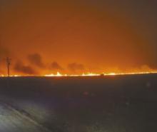 Photo Courtesy of Tyson Morrell The fire burned 800 acres of land, with help from strong winds on the evening of February 17.