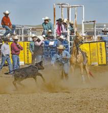 Branden Freudenburg qualified in tie down and team roping. Photo Courtesy of Sandall Photography