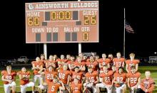 The Ainsworth Bulldogs defeated the Creighton Bulldogs 60-26 to win the District Championship for the third straight year. Creighton was state ranked with a 5-1 record coming into the game.