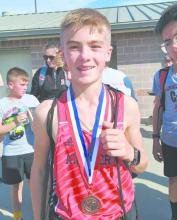 Blake Hansmeyer placed 20th at the Middle School State Cross Country meet, earning himself a medal.