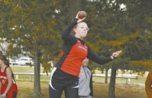 Ava Graff participated in the eighth grade girls shot put, throwing 18 feet, 2 inches.