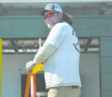 Shawn Fernau and his crew arrived at the Legion field on Friday, April 11th, to paint the dugouts and prepare for the tournament.