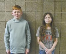 Andrew Arens (left) and Isabella Pike were announced as the winners of the Ainsworth American Legion Auxiliary’s annual Americanism Essay contest.