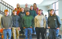 Ainsworth High School juniors and seniors voted for the senior prom candidates. The candidates for the 2025-26 school year are pictured above. Front row (left - right): Sam Titus, Brian Eick, Trevor Pike, Witten Painter, and Aiden Rowley. Second row: Madison Phares and Payton Moody. Back row: Addah Booth, Addison Sears, and Zaily Daniels. Photo Courtesy of Juli Murphy