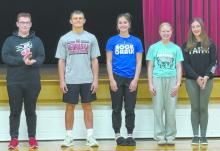 Outstanding performers from Ainsworth were (left - right): William Biltoft, Zaine Evans, Willa Flynn, Kiley Orton, and Addilyn Doke.