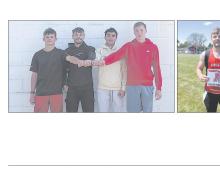 AHS 4x400 Meter Relay Team Zaine Evans, Owen Blumenstock, Christopher Fernandez, and Jacob Ortner