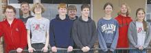 Members of the Quiz Bowl team are (left to right): William Biltoft, Ben Clingman, Jace Johnson, Sam Titus, David Cook, Dylan Titus, Raelynn Raegan, Erick Hitchcock, Willa Flynn, and Grace Goodwin (not pictured).
