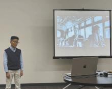 Myles Fatile earned second place for his junior individual documentary about the Montgomery Bus Boycott. Photos Courtesy of Nichole Flynn