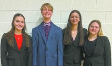 Bulldogs who medaled at the Niobrara Valley Conference Speech Meet include (left - right): Willa Flynn, Kristofer Hitchcock, Raelynn Reagan, and Madison Phares.