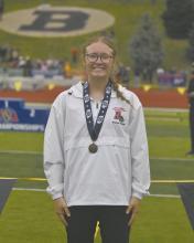 Gracyn Painter placed eighth in the 200 meter dash, running the race in 26.96 seconds. More state track results on page seven.