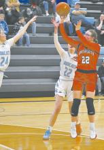 Gracyn Painter led the Lady Bulldogs with 14 points in their loss to the Summerland Lady Wildcats in the Holiday Tournament.