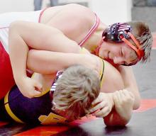 Carson Koch, wrestling in the 215 lb. weight class, placed 4th at the Anselmo-Merna Invitational. Koch pinned Andrew Hernandez of Elm Creek in Round 5.