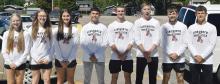 Ainsworth High School sent eight athletes to the state track and field meet on May 22 and 23. These athletes were (left to right): Kiley Orton, Gracyn Painter, Willa Flynn, Christopher Fernandez, Logan Schroedl (4x400 Alternate), Jacob Ortner, Owen Blumenstock, and Zaine Evans.