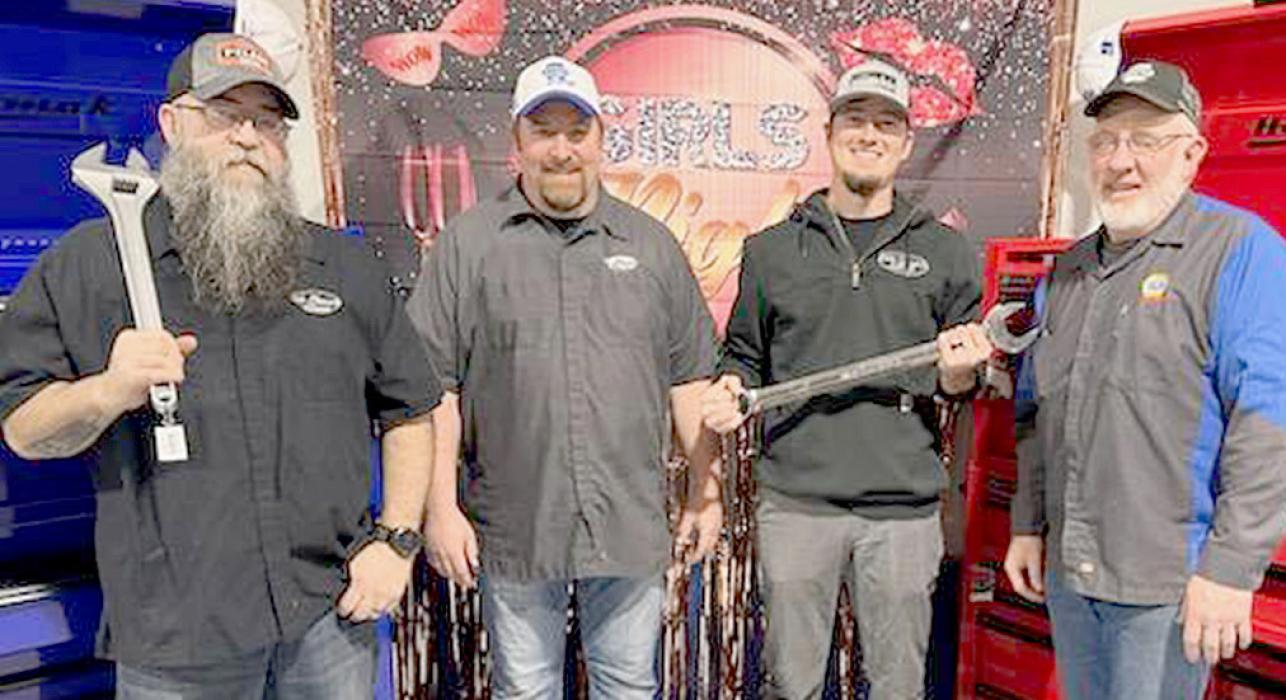 Providing information about vehicle maintenance in the first Women &amp; Wheels Ladies Night Event were (Left to Right) Ryan Cleal, Tony Buckles, Michael Ripley and Dave Sherman.