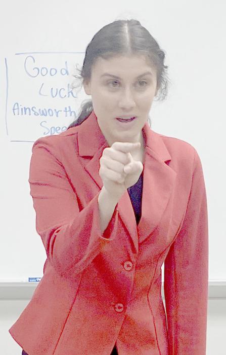 Dakota Stutzman won first place for her Serious Prose performance.