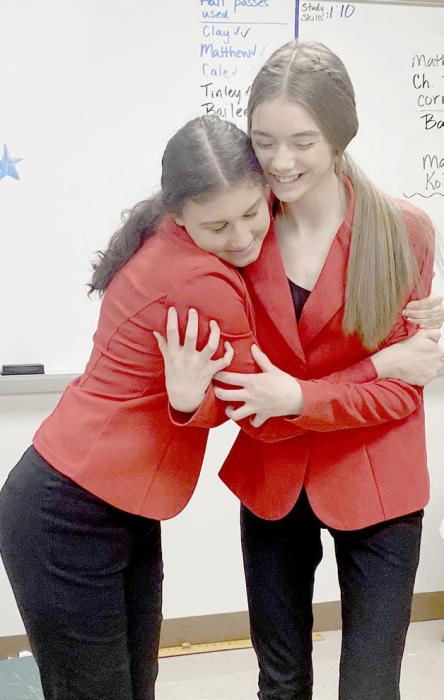 Dakota Stutzman and Taylor Allen took first in the Varsity Duet competition.