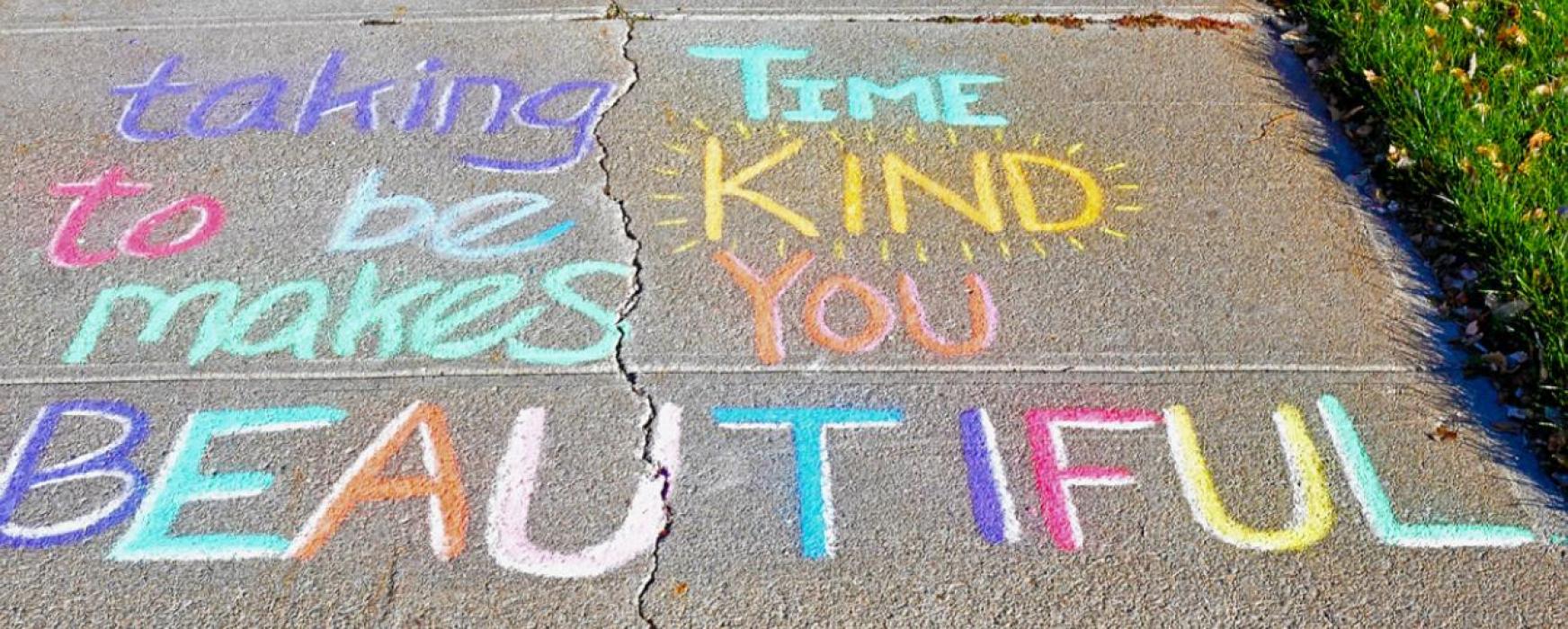 BCH Service Excellence Committee Artists Draw Uplifting Sidewalk Chalk Art
