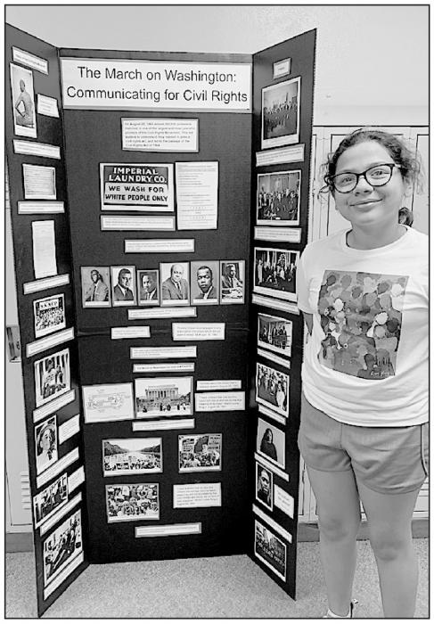 Genessis Ajin earned the top spot for her junior individual exhibit titled “The March on Washington: Communicating for Civil Rights.”