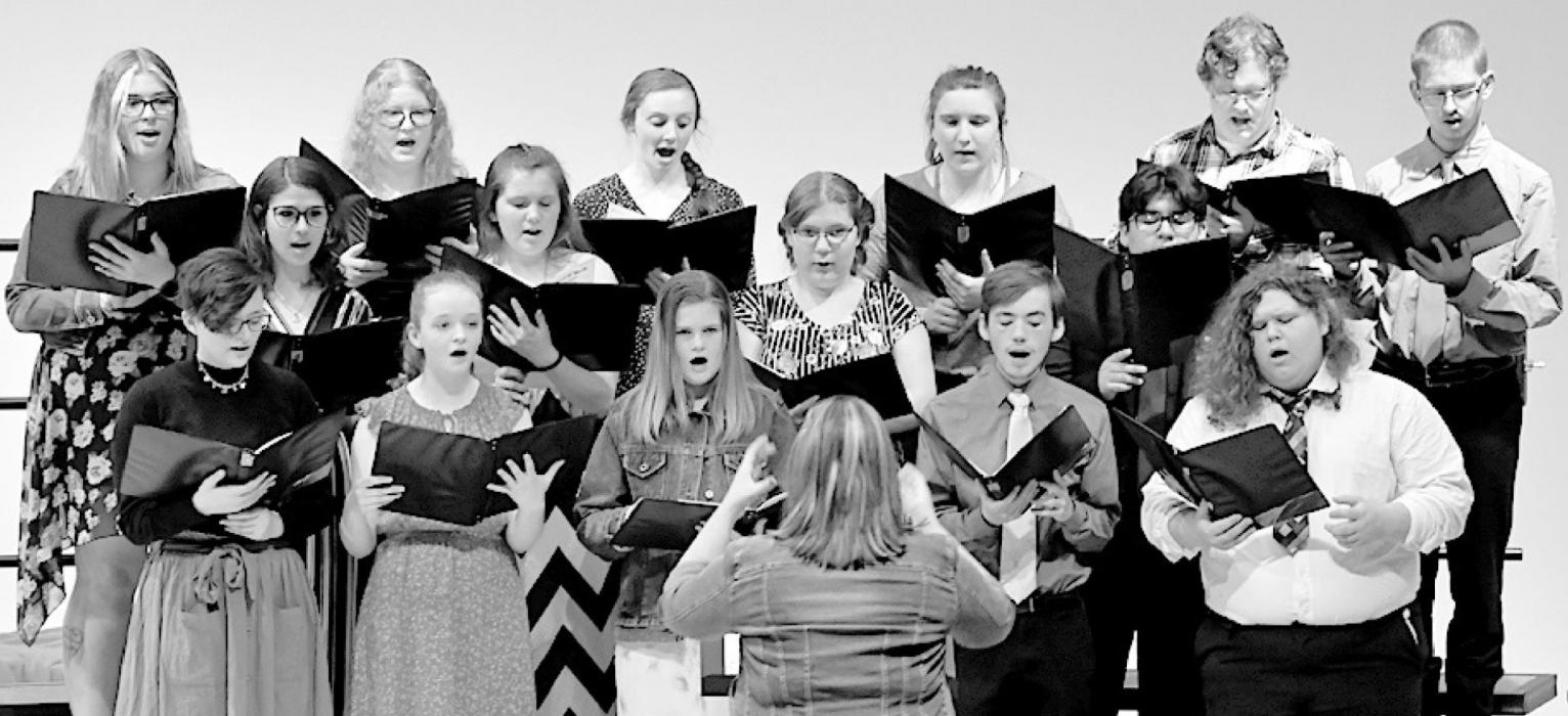 The Ainsworth High School Choir recently won a State Medal at district competition. During the evening, the choir sang “The Sound of Music,” arr. by Mark Brymer.