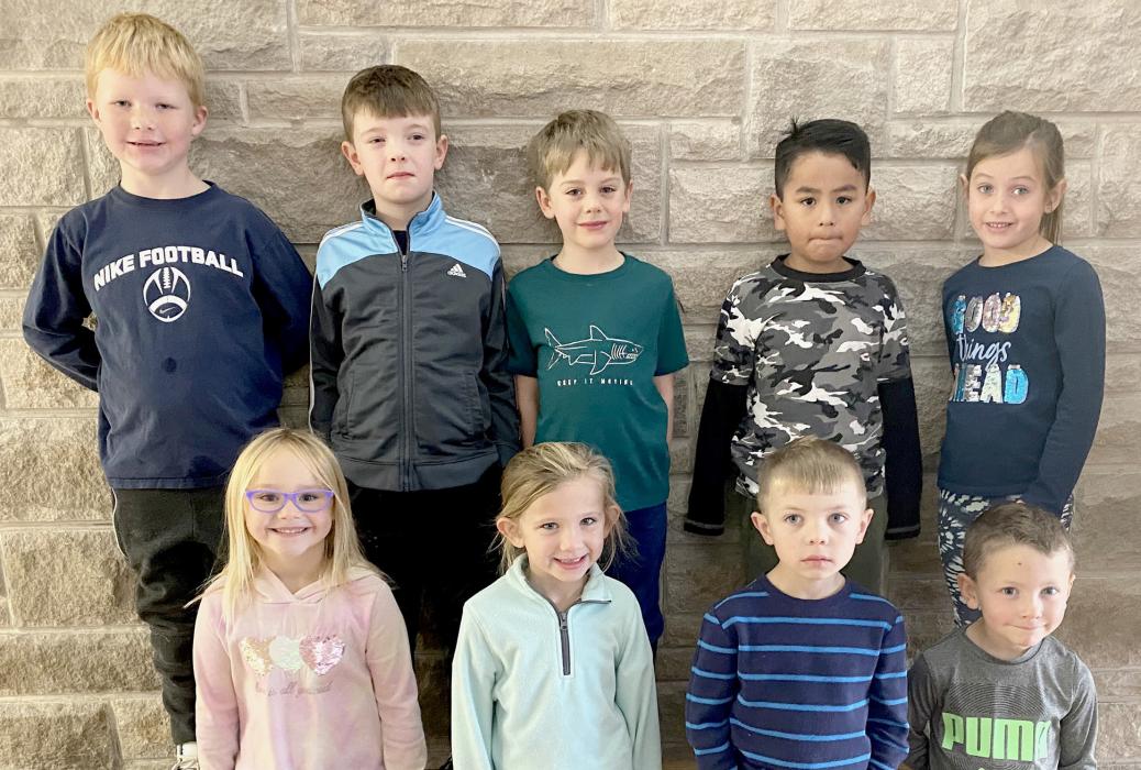 These first grade students of Mrs. Alberts know the right ingredients to put in your Thanksgiving turkey. Students who included their thoughts are: (Front Row - Left to Right): Gracyn Peterson, Mindee King, Reegin Alberts and Deakon Crane; (Back Row Left to Right): Suttyn Zeigler, Lawson Rentschler, Leon Carpenter, Luis Garcia Alonso and Sutton Buckles. Not present was Bryer McNally.