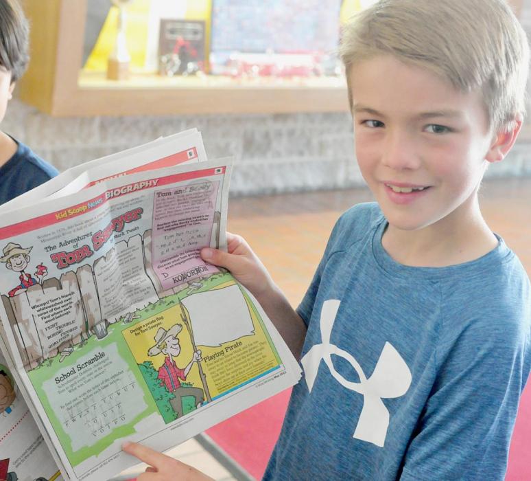 Blake Hansmeyer’s favorite part of his newspaper is the word scrambles - this month’s answer was a funny joke.