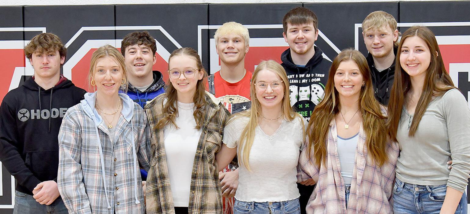Senior candidates have been selected and coronation to crown the King and Queen will be held after the Grand March on Saturday, April 15th. Queen candidates are (Front Row - Left to Right): Ally Conroy, Makenna Pierce, Kerstyn Held, Saylen Young and Lauren Ortner; King candidates are (Back Row - Left to Right); Dalton Jones, Ethan Fernau, Landon Holloway, Joe Mixon and Colten Orton.