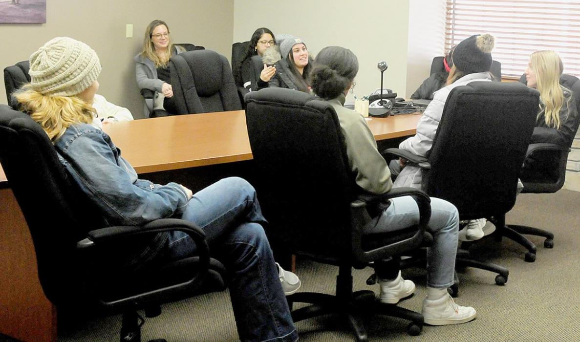 At Homestead Bank, local students asked questions about credit scores and student loans and learned about what type of schooling is required should they seek a career in financial service.