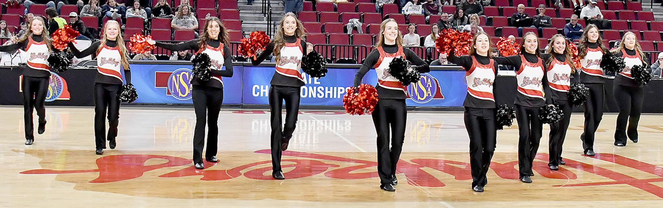 The Ainsworth Pom Squad performed during halftime of all three basketball games.