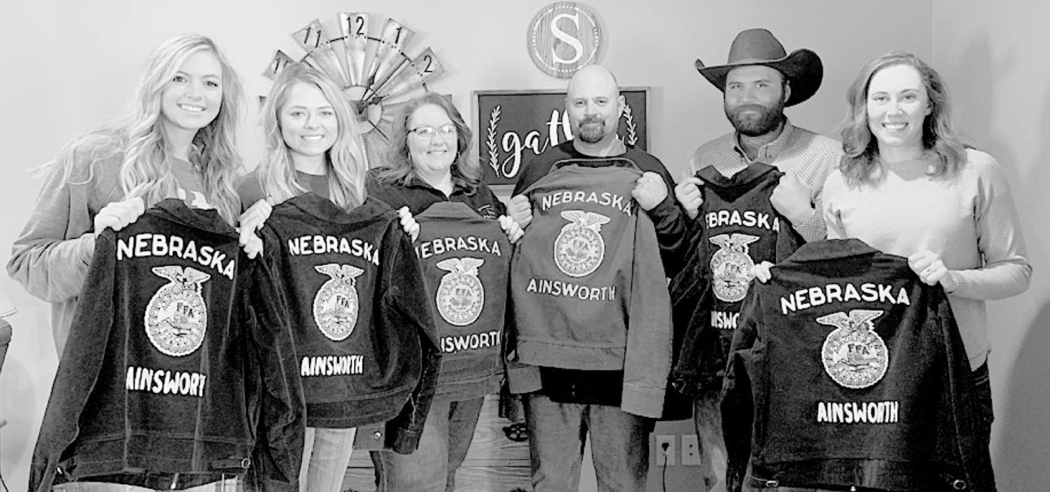 Members of the Dean Jochem family who have participated in FFA at Ainsworth High School include (left to right) Breanna Schwindt, Kylie Schwindt, Karma Jochem Schwindt, Rich Schwindt, Ryan Schwindt and Leah Schwindt.