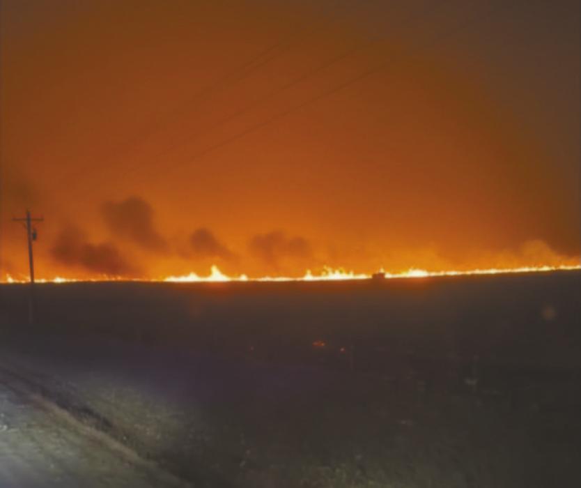Photo Courtesy of Tyson Morrell The fire burned 800 acres of land, with help from strong winds on the evening of February 17.