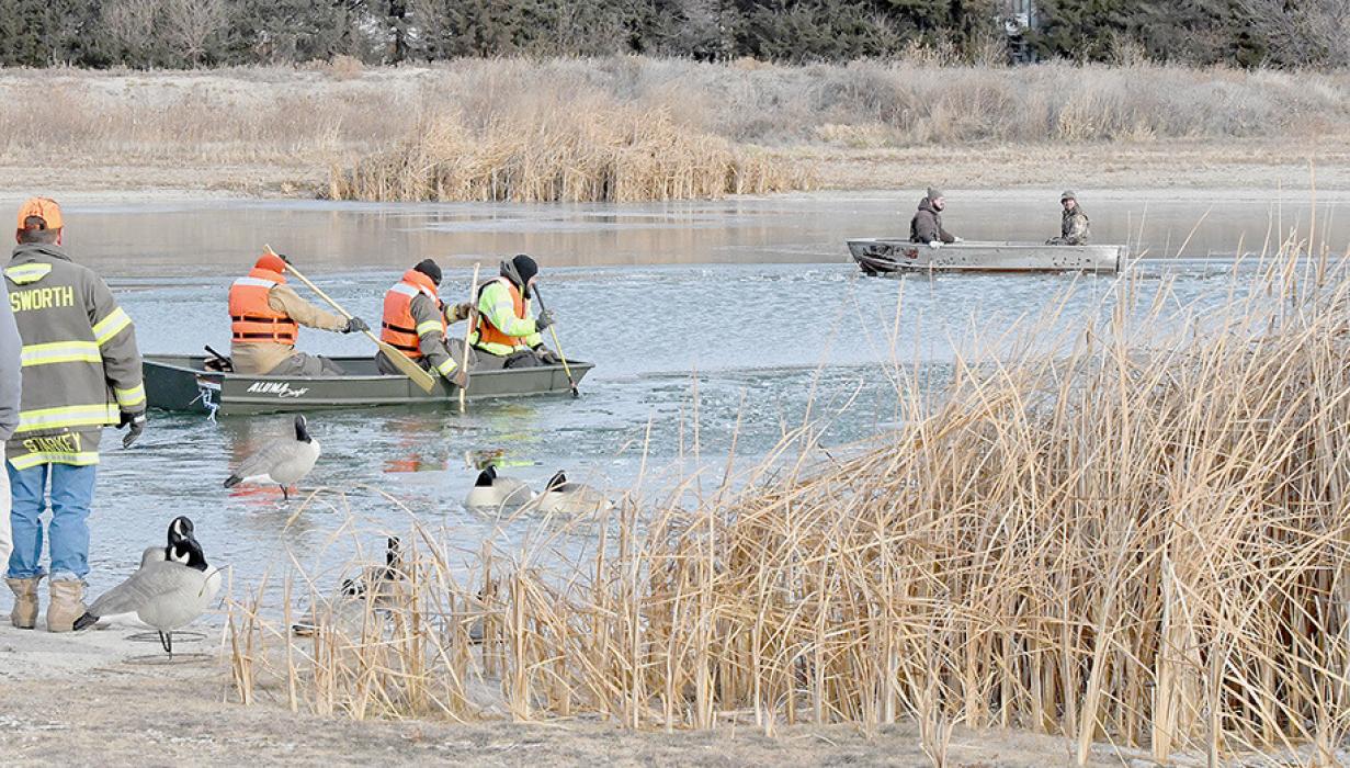 Ainsworth Fire Department Respond to an Emergency on Local Pond