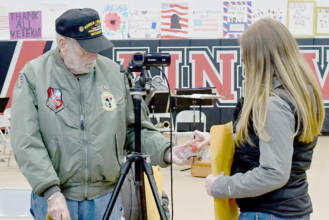 Each Veteran in attendance at the Veterans Day Program, AHS students presented a packet of thank yous from businesses throughout the community. As the anthem to the military branch they served in was played, the Veterans would stand to be recognized, as the sophomore World History students carried in the flag of their military branch. A BIG THANK YOU TO ALL VETERANS!