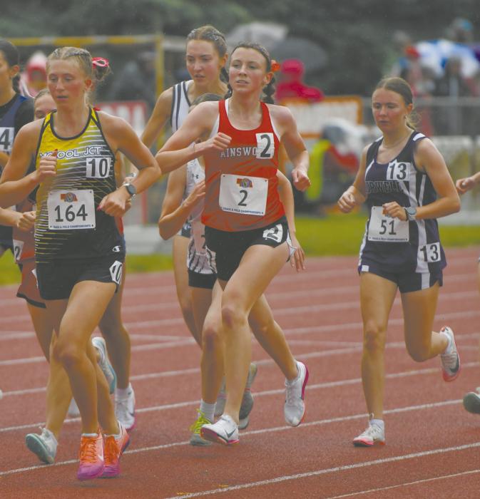 Freshman Reagan Moody (2) competed at the state meet in the 1600 meter run, 3200 meter run, 800 meter run and 4x400 meter relay. She earned a medal in each event, running a personal best in each event.