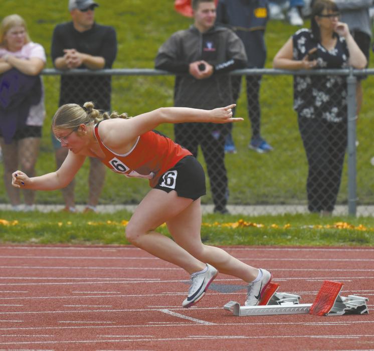 Junior Gracyn Painter competed in the 100 meter dash, 200 meter dash, 400 meter dash, and 4x400 meter relay. She earned three fifth-place medals in her individual events and sixth place in the relay.