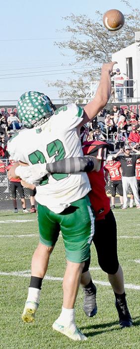 Riggin Blumenstock had two sacks against Loomis along with many quarterback rushes that resulted in four pass interceptions.