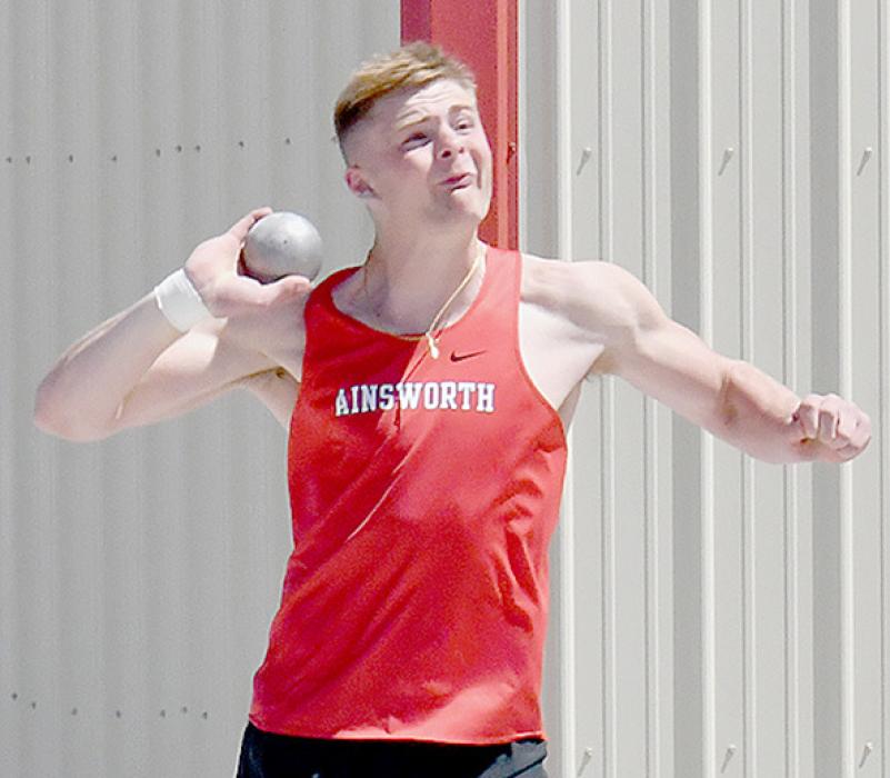 Carter Nelson took third place in the Boys Shot Put with a throw of 51’ 3.5”.