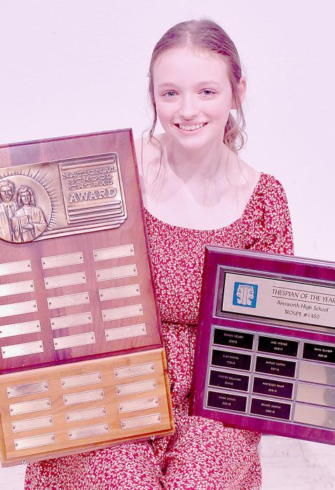 Makenna Pierce was the recipient of the National Choral Award, Outstanding Thespian of the Year and the Harriet Hughes Outstanding Fine Arts Student Alternate.