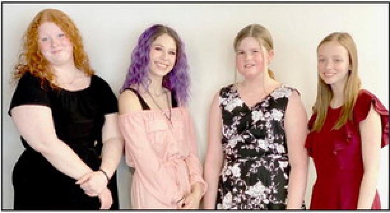 Ainsworth Community School choir members participating in UNK Honor Choir Festival include (Left to Right): Breanna McLeod, Kaitlynn Inbody, Kyla Pyle and Makenna Pierce. Not pictured is Chloe DeBusk.