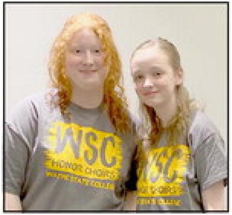 Breanna McLeod (left) and Makenna Pierce (right) performed in the Wayne State College Honor Choir Festival.