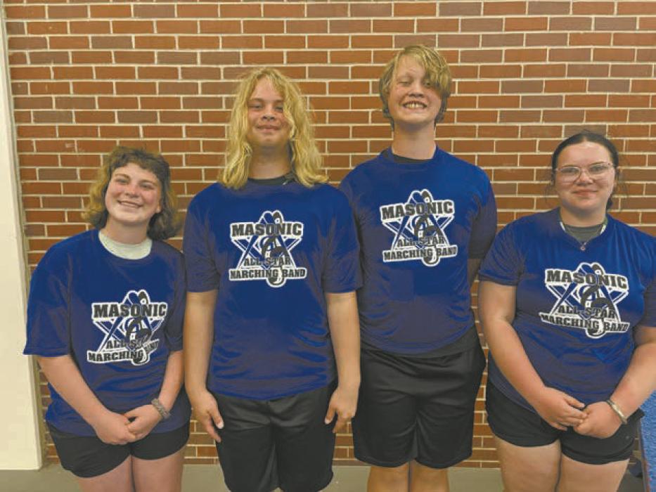 Cassandra Cole, Erick Hitchcock, Kristofer Hitchcock and Miranda Phares participated in Masonic Band Camp.