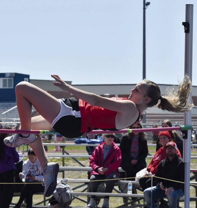 Freshman Gracyn Sisson competed in the high jump at the West Holt Invite. She cleared 4-4 and placed 11th.