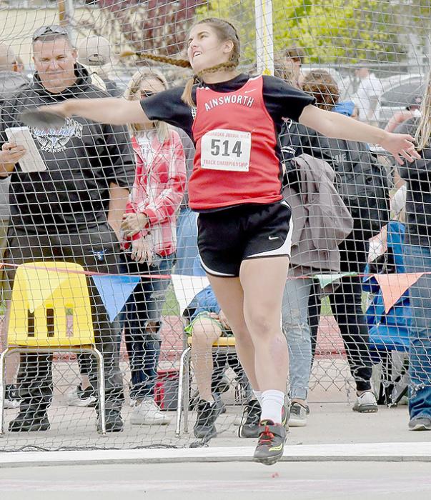 Willa Flynn competed in the Shot Put and Discus at the Nebraska Championship Meet.