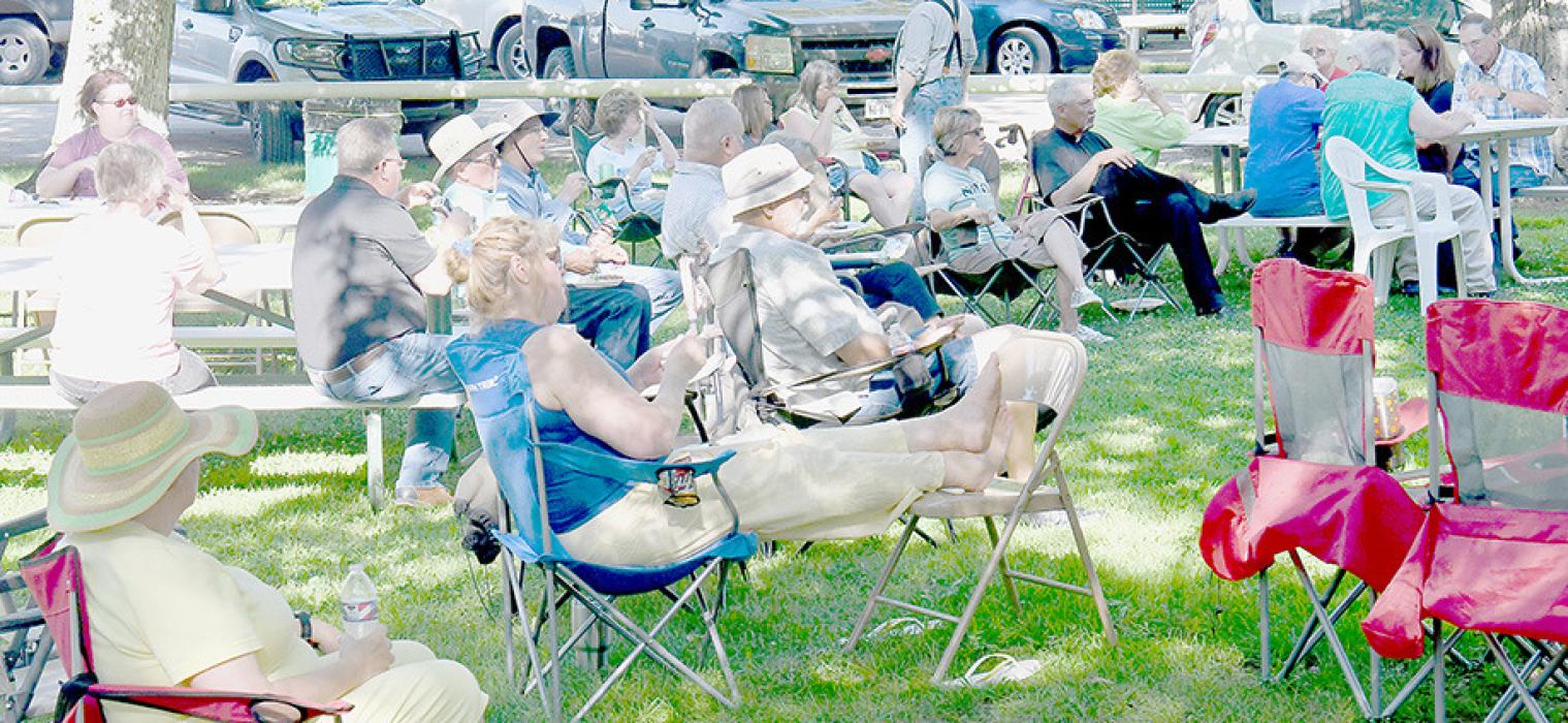 Many people brought their lawn chairs to enjoy the Ainsworth Ministerial Association Community Picnic Music Event at East City Park on Friday, July 28th.
