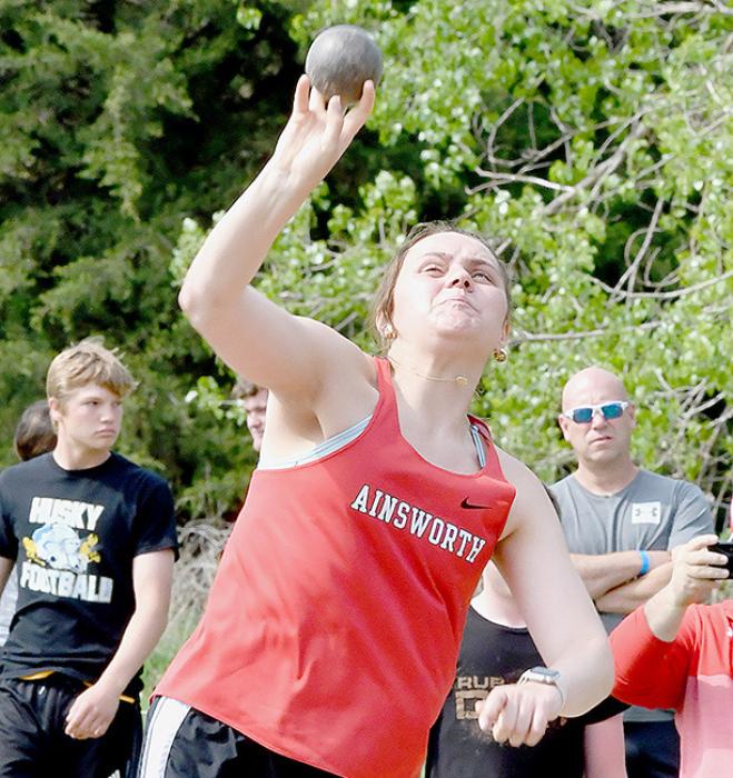 Junior Karli Kral qualified in two events for the 2023 State Track Meet. Kral will represent Ainsworth in the Girls Shot Put and the Girls Discus Throw.