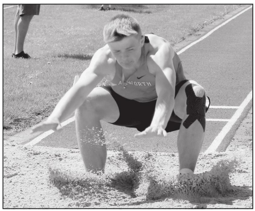 Carter Nelson took first place in the Long Jump and High Jump, setting a new school record in the High Jump at 6’ 8.25”.