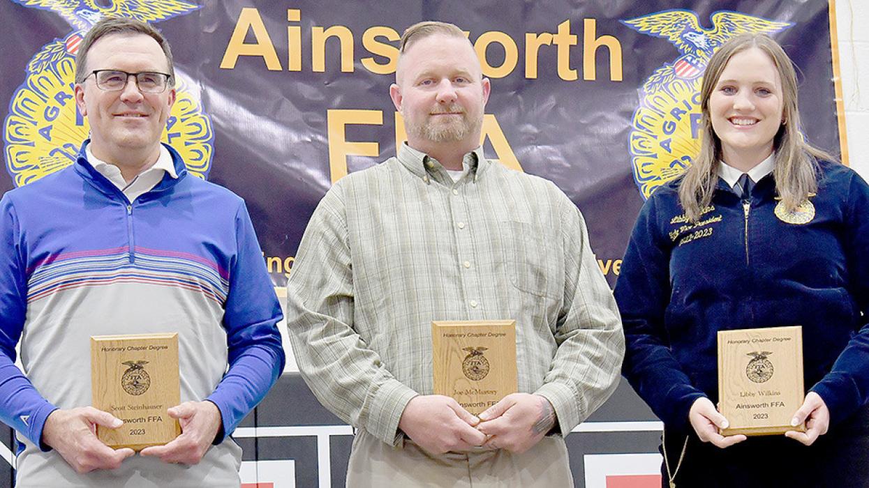 Honorary Chapter Degrees were presented to (left to right) Scott Steinhauser, Joe McMurtrey, Libby Wilkins and Jared Hansmeyer (not pictured).