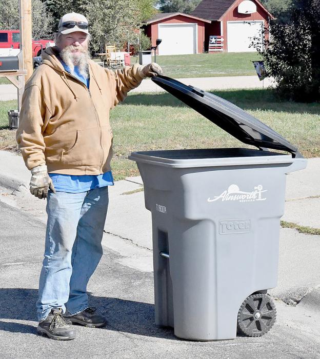 Ainsworth City Crews Placing New Garbage Totes
